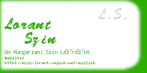 lorant szin business card